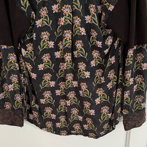 Free People Summer of Surf Pullover Button Henley Top Long Sleeve Size S Boho - Picture 11 of 16